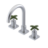 Rubinet Widespread Lav. Set. (less drain) Satin Chrome