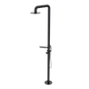 Rubinet Pressure Balance Outdoor Shower with Hand Held Shower & 10" Shower Head (with shelf) - 304 Stainless Steel Matt Black
