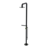 Rubinet Pressure Balance Outdoor Shower with Foot Rinse & 10" Shower Head (with shelf) - 304 Stainless Steel Black