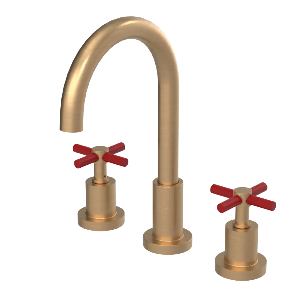 Rubinet Widespread Kitchen Set with LaSalle Spout Satin Gold