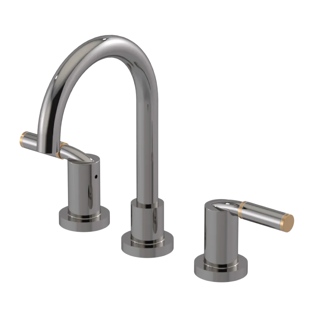 Rubinet Widespread Lav set (less drain) Polished Nickel