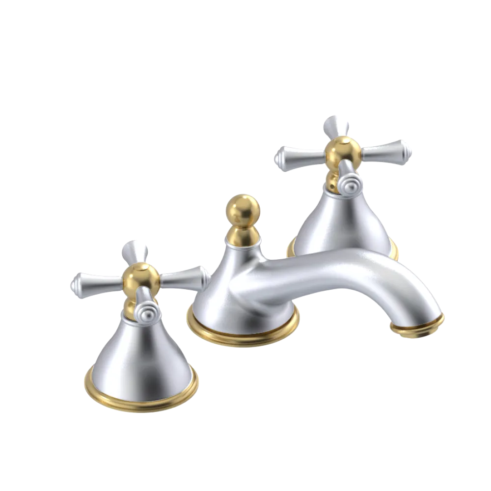 Rubinet Widespread Lav. Set. (less drain) Satin Chrome