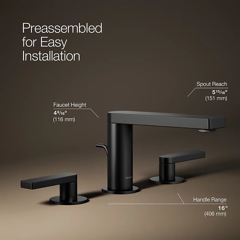Composed® Widespread bathroom sink faucet with Lever handles, 1.2 gpm