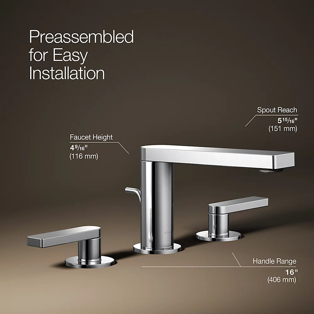 Composed® Widespread bathroom sink faucet with Lever handles, 1.2 gpm