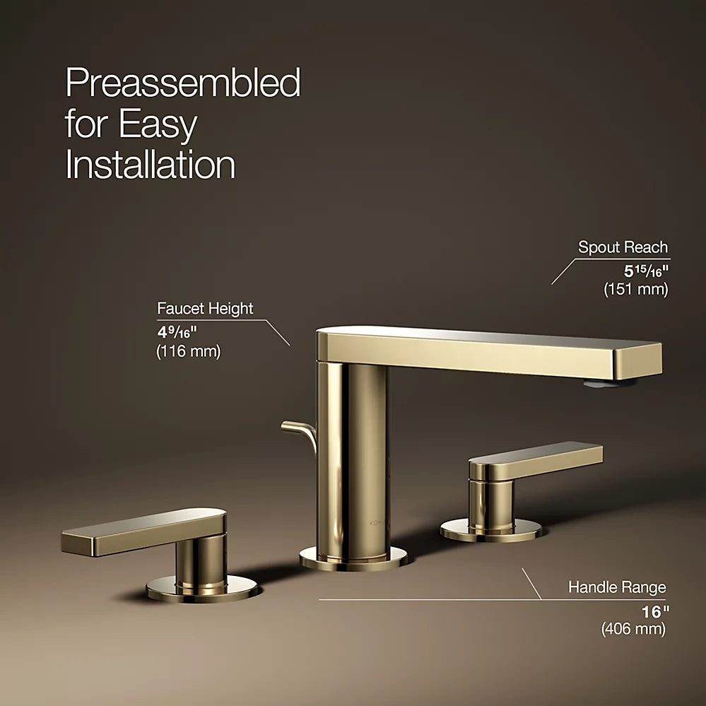 Composed® Widespread bathroom sink faucet with Lever handles, 1.2 gpm