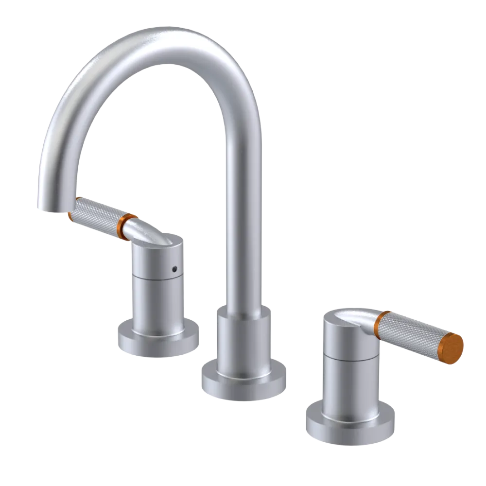 Rubinet Widespread Lav. Set. (less drain) Satin Chrome