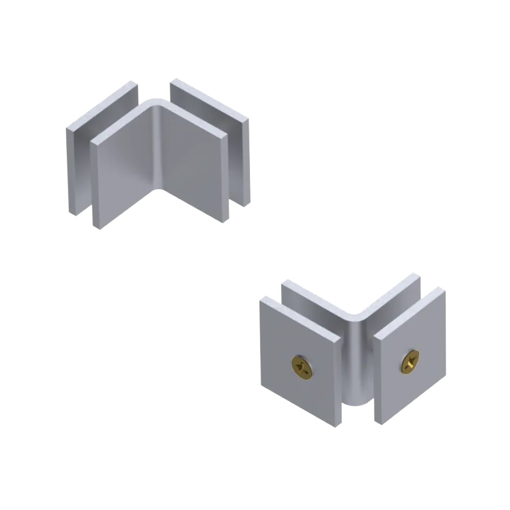 Rubinet 90 Glass to Glass Open Face Satin Chrome