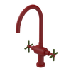 Rubinet Two Handle Single Hole Kitchen Set with LaSalle Spout Maroon