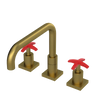 Rubinet Widespread Kitchen Set with Genesis Spout Antique Brass Matt