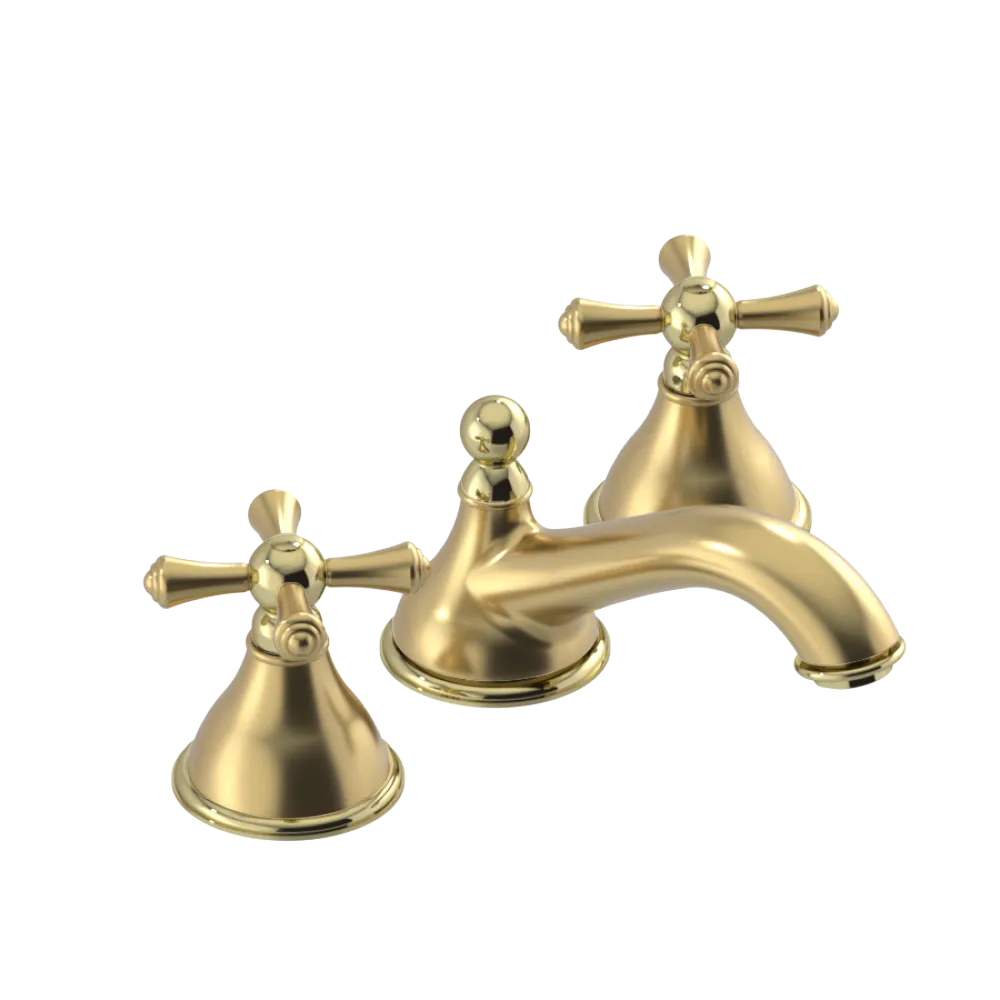 Rubinet Widespread Lav. Set. (less drain) Satin Brass