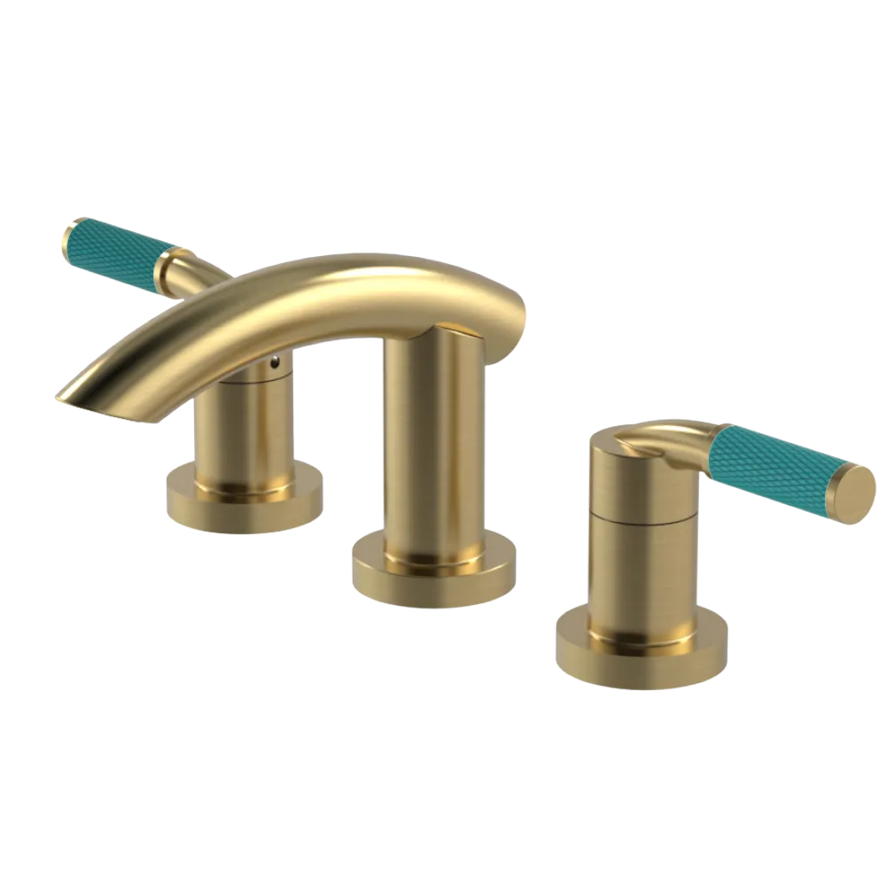 Rubinet Widespread Lav. Set. (less drain) Satin Brass