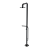 Rubinet Pressure Balance Outdoor Shower with Foot Rinse & 10" Shower Head (with shelf) - 304 Stainless Steel Black