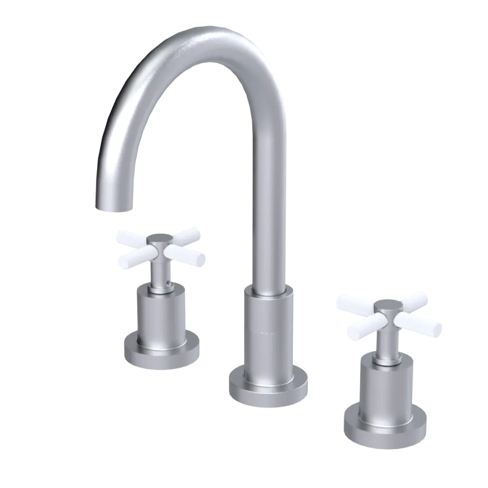 Rubinet Widespread Kitchen Set with LaSalle Spout Satin Chrome