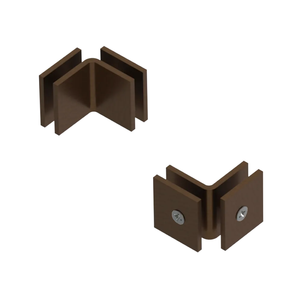 Rubinet 90 Glass to Glass Open Face Tuscan Brass