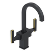 Rubinet Single Hole Dual Handle Lav. Set. (less drain) Matt Black