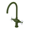 Rubinet Two Handle Single Hole Kitchen Set with LaSalle Spout Green Envy