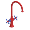 Rubinet Two Handle Single Hole Kitchen Set Red