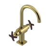 Rubinet Single Hole Dual Handle Lav. Set. (less drain) Natural Brass