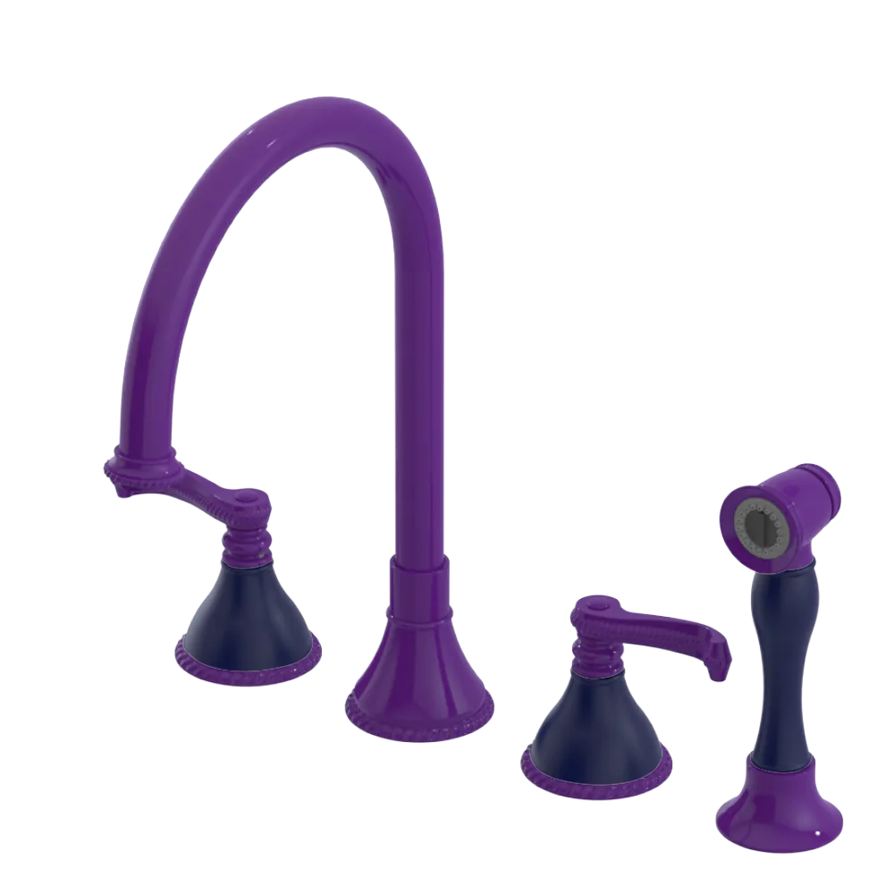 Rubinet Widespread Kitchen Set with Hand Spray Purple Haze
