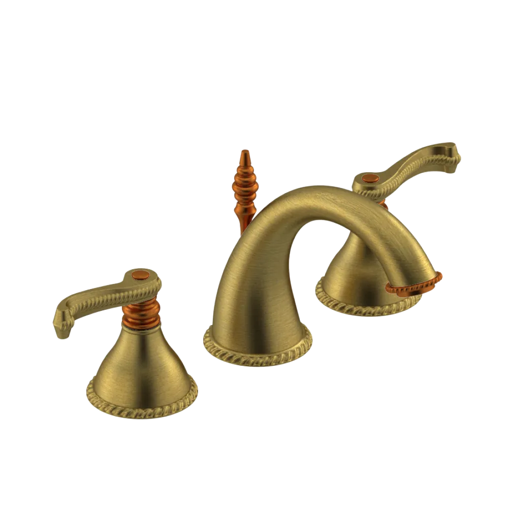 Rubinet Widespread Lav. Set. (less drain) Antique Brass Matt