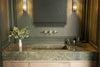 Baril Two handles wall-mounted lavatory faucet, drain not included