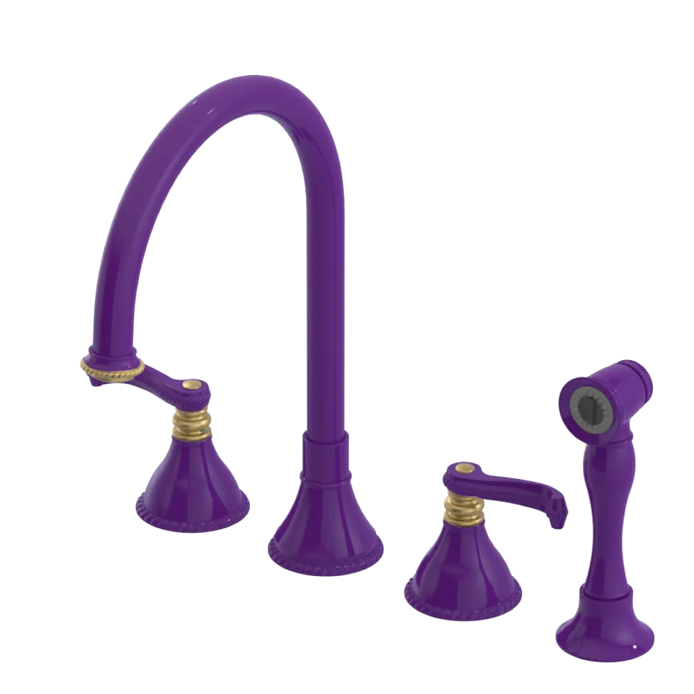 Rubinet Widespread Kitchen Set with Hand Spray Purple Haze