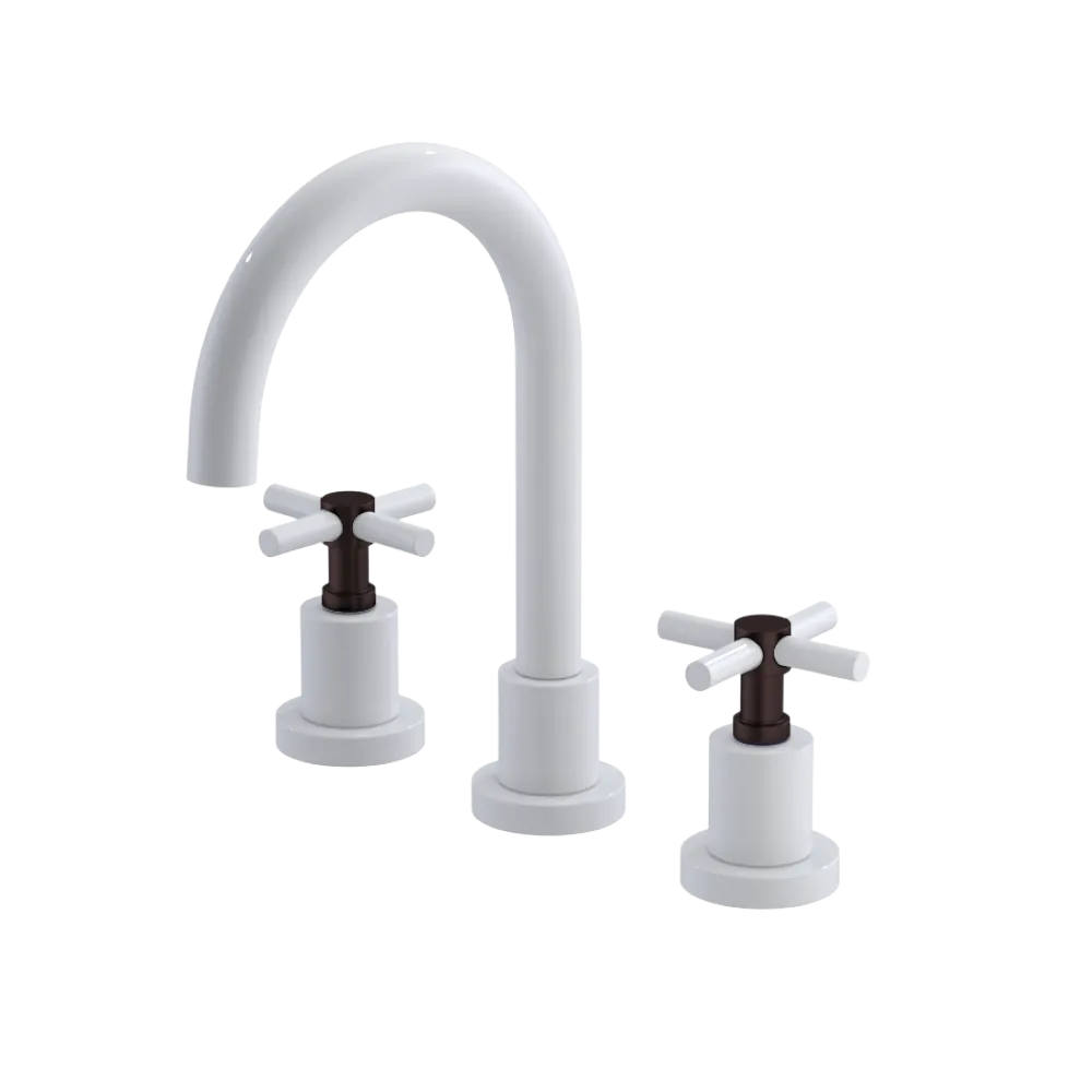 Rubinet Widespread Lav. Set. (less drain) White