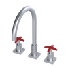 Rubinet Widespread Kitchen Set Satin Chrome