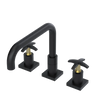 Rubinet Widespread Kitchen Set with Genesis Spout Matt Black