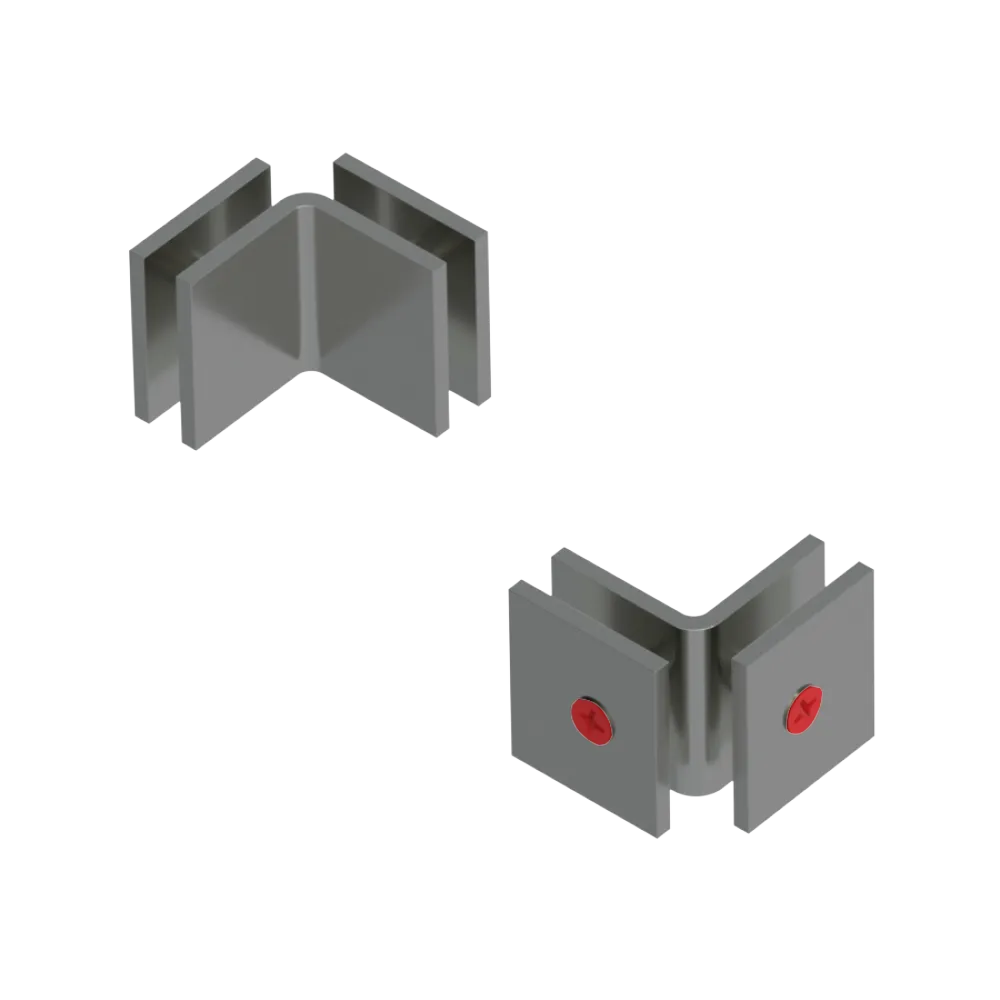 Rubinet 90 Glass to Glass Open Face Satin Nickel