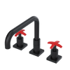 Rubinet Widespread Kitchen Set with Genesis Spout Matt Black