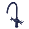 Rubinet Two Handle Single Hole Kitchen Set with LaSalle Spout Midnight Blue