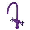 Rubinet Two Handle Single Hole Kitchen Set with LaSalle Spout Purple Haze