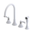 Rubinet Widespread Kitchen Set with Hand Spray Matt White