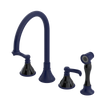 Rubinet Widespread Kitchen Set with Hand Spray Midnight Blue