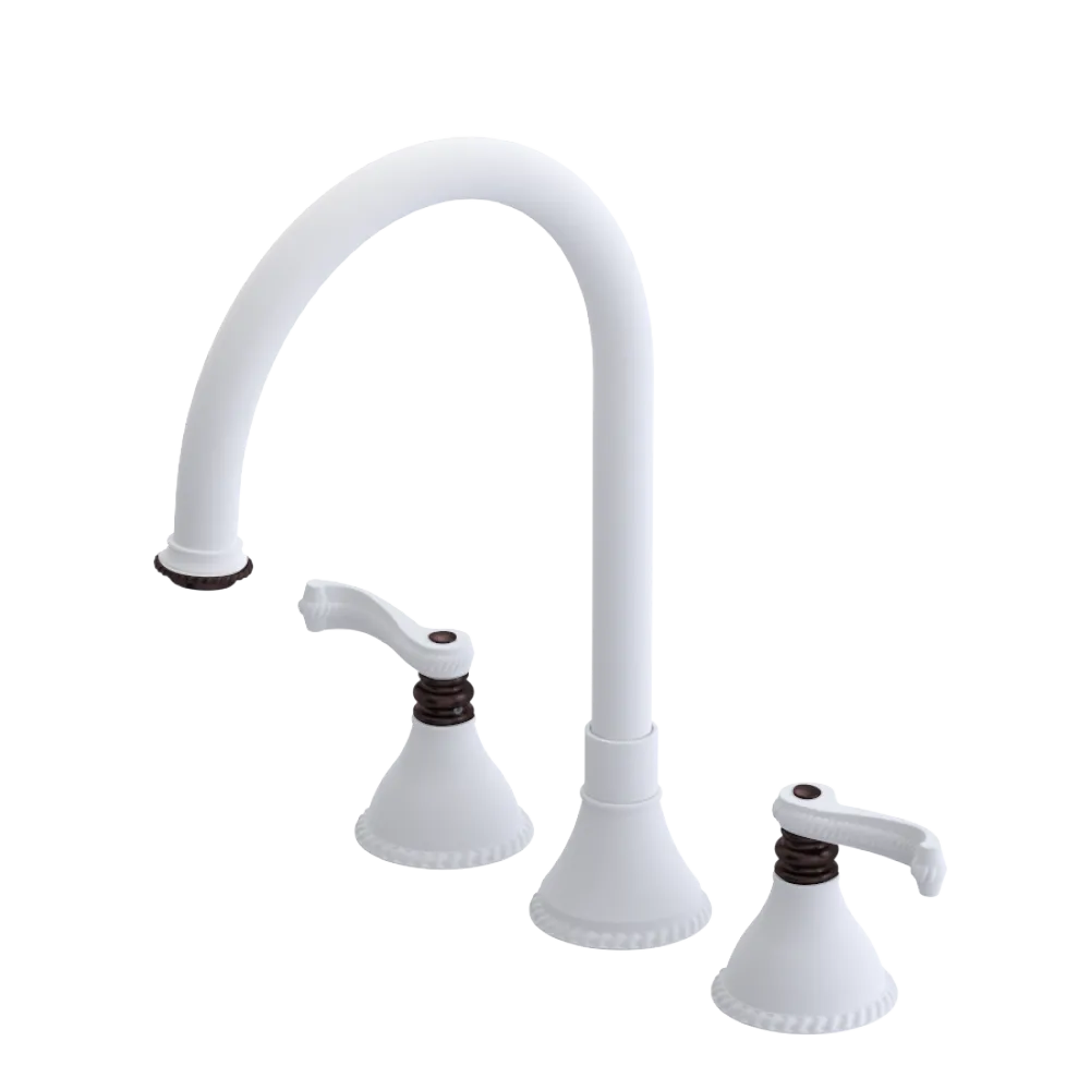 Rubinet Widespread Kitchen Set Matt White