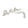 Baril Two handles wall-mounted lavatory faucet, drain not included
