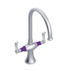 Rubinet Two Handle Single Hole Kitchen Set Satin Chrome