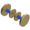 Rubinet Shower Door Knob (set) Satin Brass