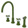 Rubinet Widespread Kitchen Set with LaSalle Spout with Hand Spray Green Envy