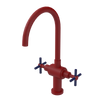 Rubinet Two Handle Single Hole Kitchen Set with LaSalle Spout Maroon