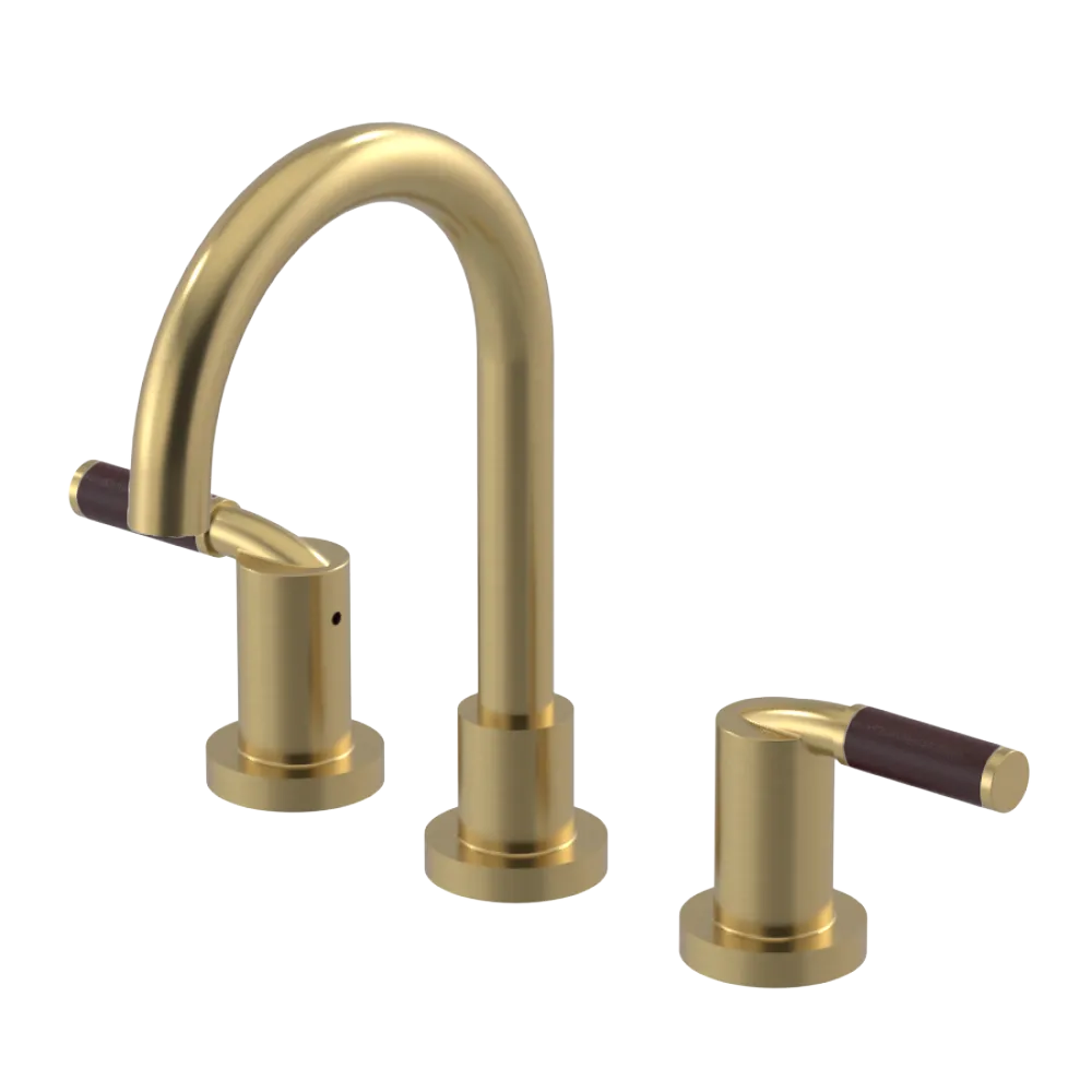 Rubinet Widespread Lav set (less drain) Satin Brass