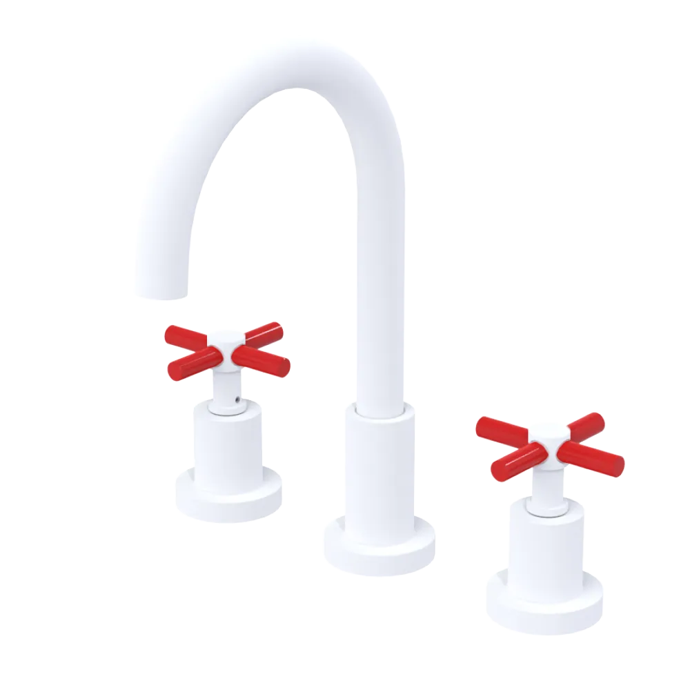 Rubinet Widespread Kitchen Set with LaSalle Spout Matt White