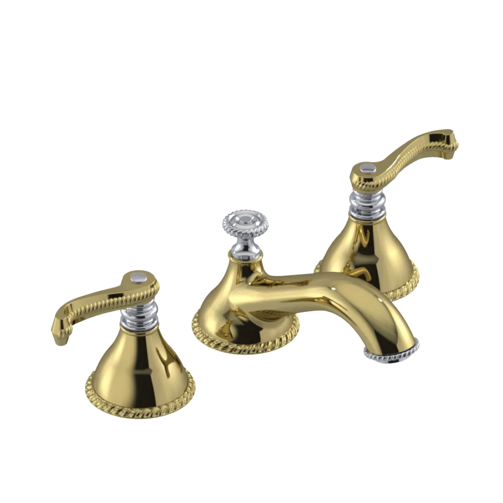 Rubinet Widespread Lav. Set. (less drain) Natural Brass