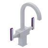 Rubinet Single Hole Dual Handle Lav. Set. (less drain) White