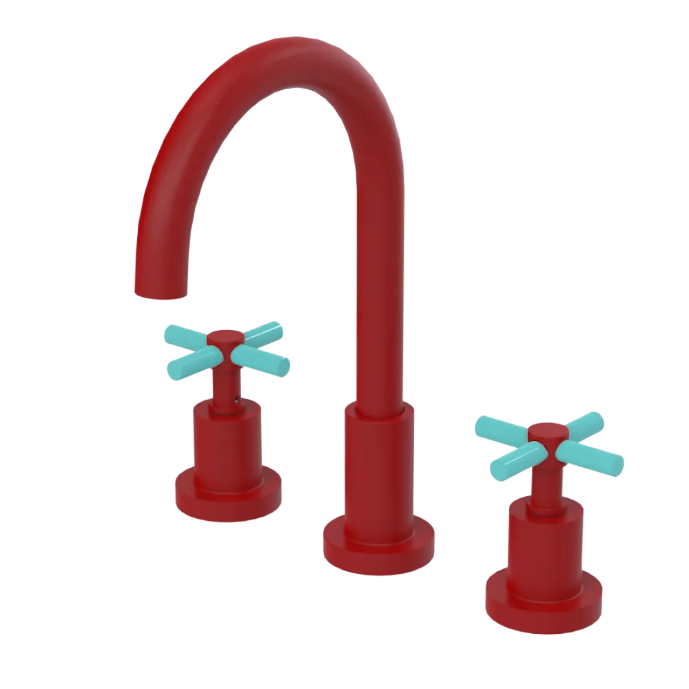 Rubinet Widespread Kitchen Set with LaSalle Spout Maroon