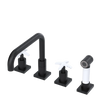 Rubinet Widespread Kitchen Set with Genesis Spout with Hand Spray Matt Black