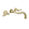 Baril Two handles wall-mounted lavatory faucet, drain not included