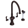 Rubinet Two Handle Single Hole Kitchen Set with Hand Spray Tuscan Brass