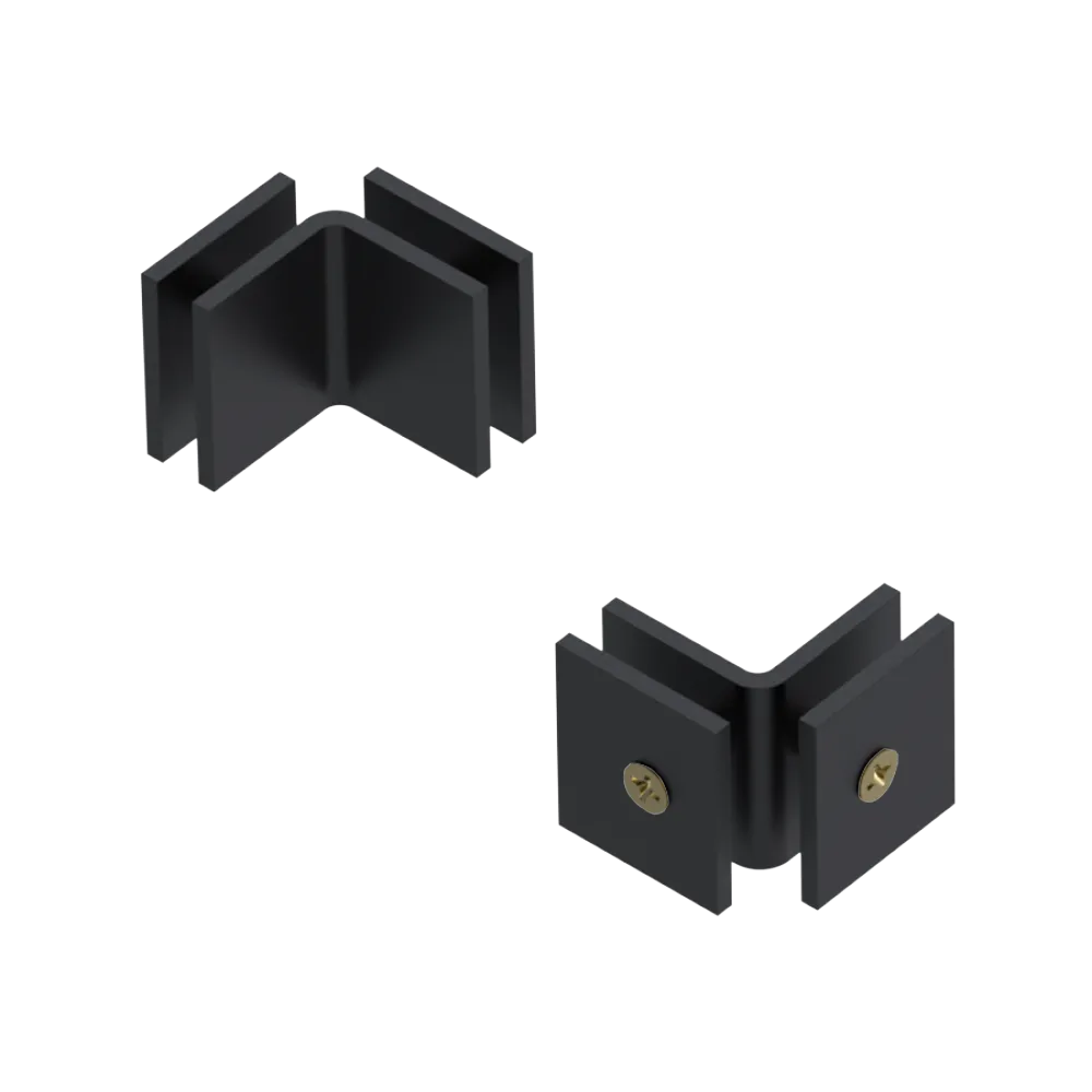 Rubinet 90 Glass to Glass Open Face Matt Black